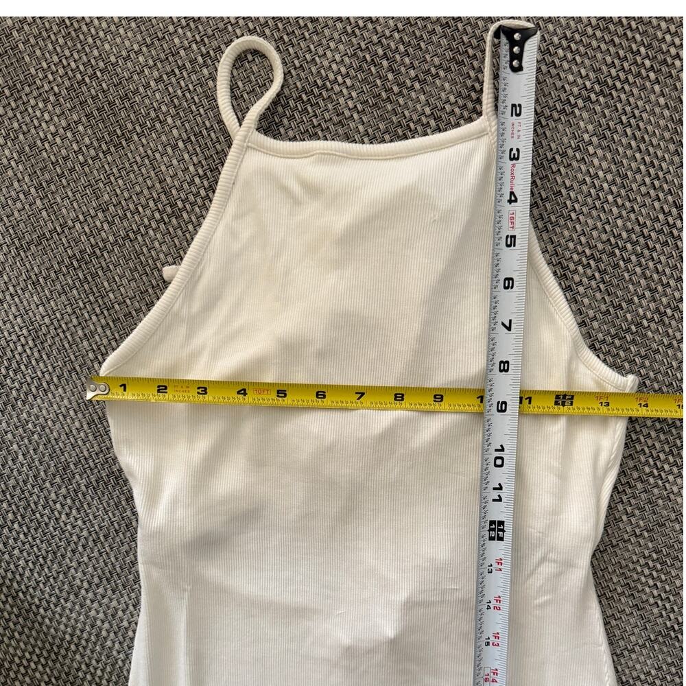 L SPACE Renata Open Tie-Back Halter Neck High Slit Cover-up Maxi Dress L White - Picture 4 of 5
